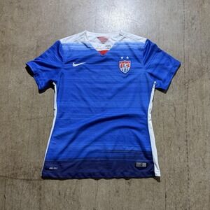 USA Jersey Womens Small Blue Soccer Football Nike Dri-FIT 2015 Authentic